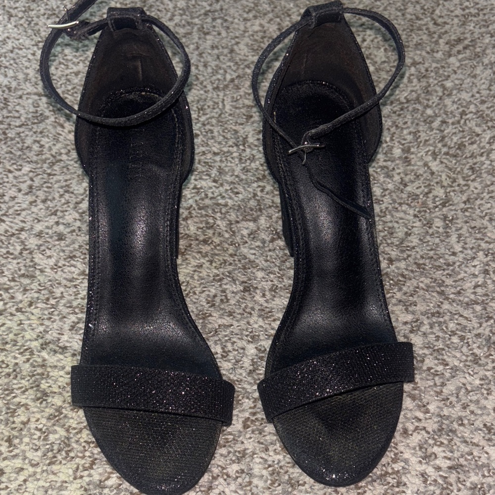 Elegant Black Ankle Strap Heels